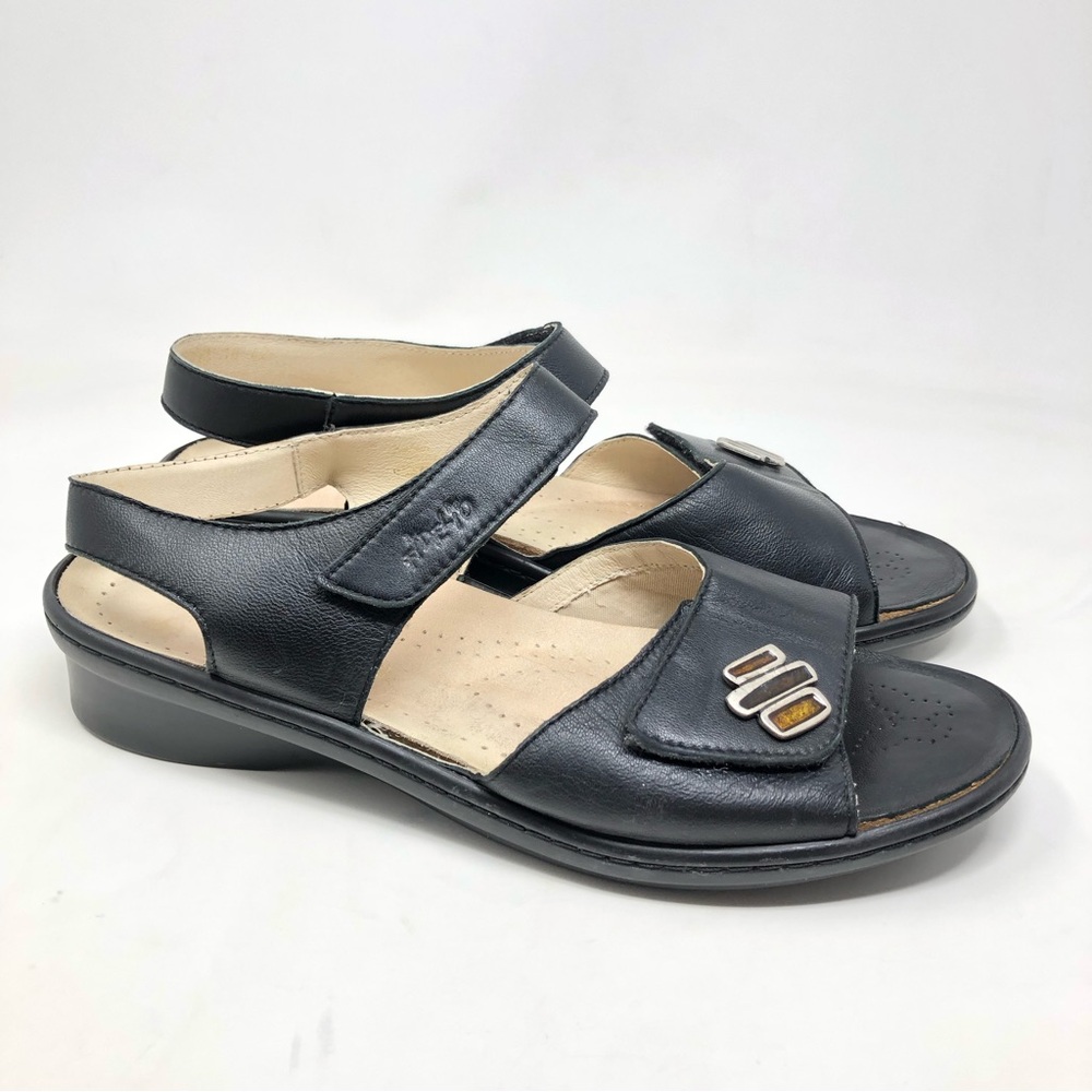 Fidelio Gilda G Black Leather Austrian Sandals 42